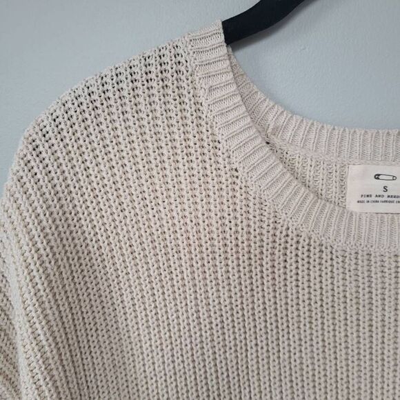 Urban Outfitters Pins & Needles Womens Small Pullover Sweater Beige Lace Bottom - Picture 4 of 8